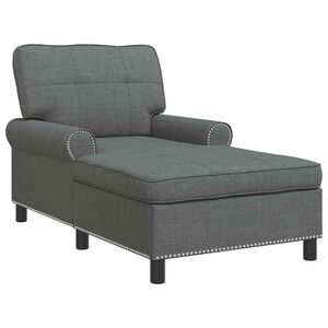 vidaXL Chaise Lounge met kussen Donkergrijs 91 x 157 x 91 cm Stof