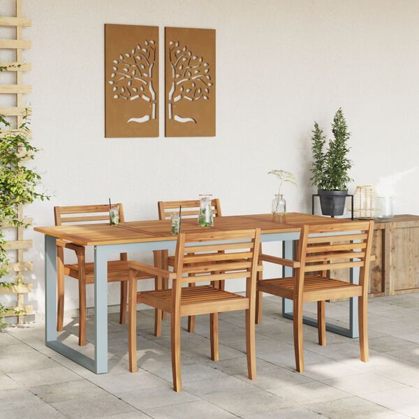 vidaXL Tuintafel met U-vormige poten 200x90x75 cm massief acaciahout