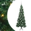 vidaXL Hoek Kunstkerstboom met 300 LED Groen 180 cm PVC en Metaal