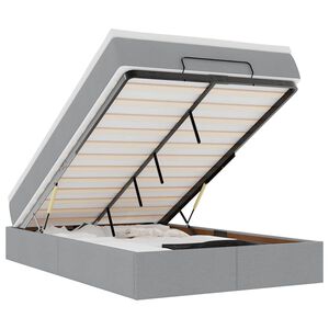 vidaXL Ottoman bed met matras 120x190 cm stof lichtgrijs