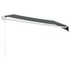 vidaXL Luifel uittrekbaar 4,5x3 m stof en aluminium antracietkleurig