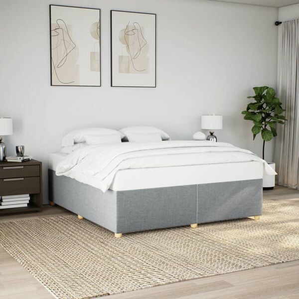 vidaXL Bedframe zonder matras stof lichtgrijs 180x200 cm