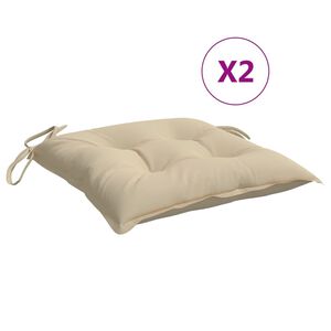 vidaXL Stoelkussens 2 st 40x40x7 cm oxford stof beige