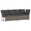 vidaXL 4-delige Loungeset met kussens poly rattan grijs