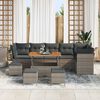 vidaXL Tuin Sofa Set 10 pcs Grijs poly rattan