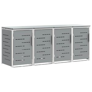 vidaXL Containerombouw for 4 Bins 240L Roestvrij staal Grijs