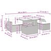vidaXL 6-delige Loungeset met kussens poly rattan beige