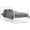 vidaXL Bedframe met hoofd- en voeteneinde metaal wit 90x190 cm