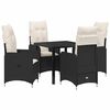 vidaXL Tuin eettafelset 5 st Zwart poly rattan