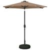 vidaXL Tuinparasol met LED-lampen en voet 230 x 230 cm Polyester Taupe