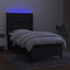 vidaXL Boxspring met matras en LED stof zwart 90x200 cm