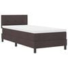 vidaXL Boxspring bed met hoofdeinde Donkerbruin 90 x 190 cm Stof