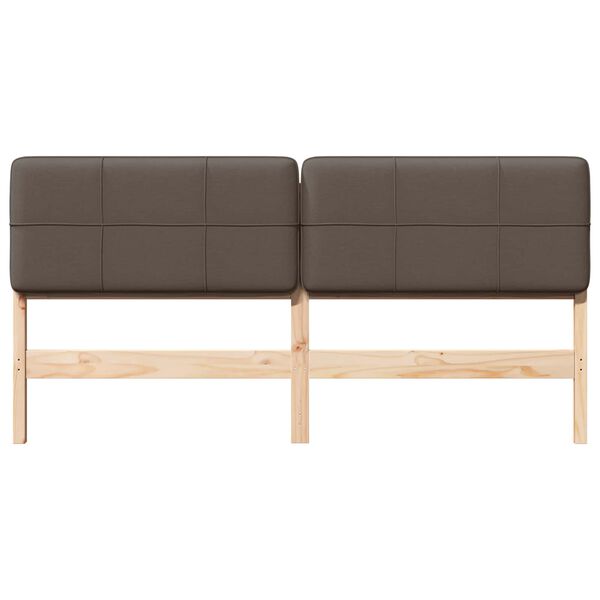 vidaXL Gestoffeerd hoofdbord Bruin en Taupe 200 cm Massief grenenhout