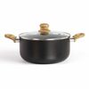 Livoo Steelpan steen & hout-look 24 cm 4 L aluminium