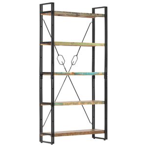 vidaXL Boekenkast met 5 schappen 90x30x180 cm massief gerecycled hout