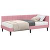 vidaXL Hoekbedframe met Matras met hoofdeinde 2 pcs Grijs Fluweel