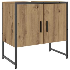 vidaXL Wastafelkast 60x33x60 cm bewerkt hout artisanaal eikenkleurig