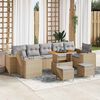 vidaXL Tuin Sofa Set met kussen 10 pcs Beige poly rattan