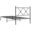 vidaXL Bedframe met hoofdbord metaal zwart 90x190 cm