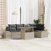 vidaXL Tuin Sofa Set met opslag 6 pcs Lichtgrijs Poly riet