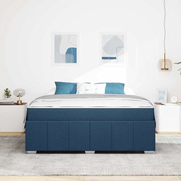 vidaXL Bedframe met matras Blauw 180 x 200 cm Stof