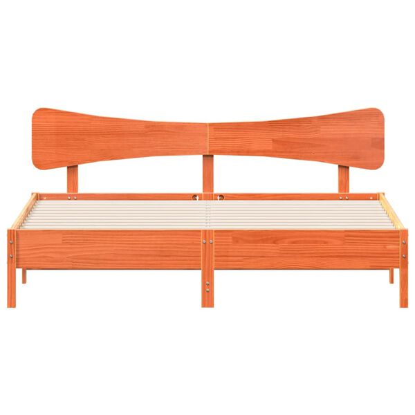 vidaXL Bedframe zonder matras massief grenenhout wasbruin 200x200 cm