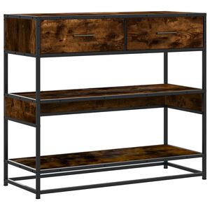 vidaXL Wandtafel 90x35x80 cm bewerkt hout gerookt eikenkleurig