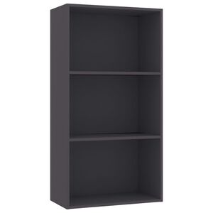 vidaXL Boekenkast met 3 schappen 60x30x114 cm bewerkt hout grijs