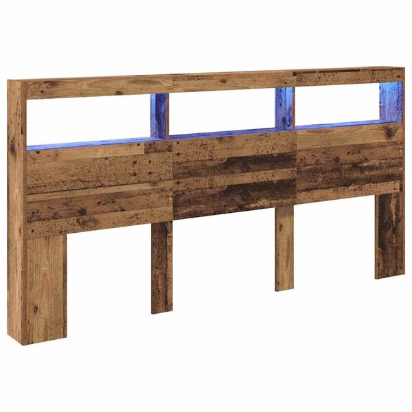 vidaXL Hoofdbord met plank Oud Hout 200 x 17 x 102 cm Bewerkt hout