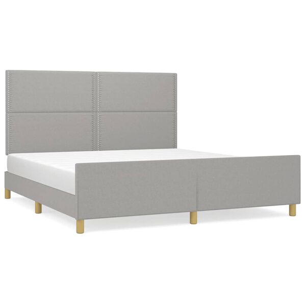 vidaXL Bedframe zonder matras stof lichtgrijs 180x200 cm
