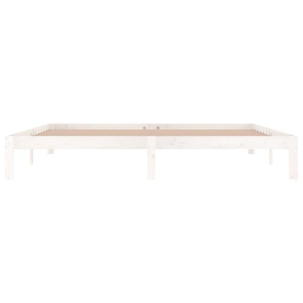 vidaXL Bedframe massief grenenhout wit 200x200 cm