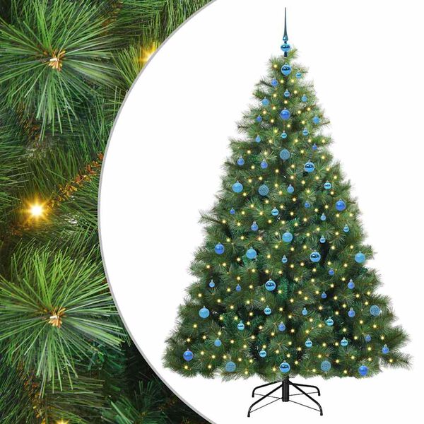 vidaXL Kunstkerstboom met 300 LED met standaard Groen 210 cm PE en PVC