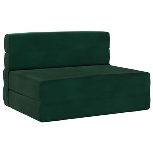 vidaXL Vouwbare Bankbed Donkergroen 70 x 80 x 60 cm Stof