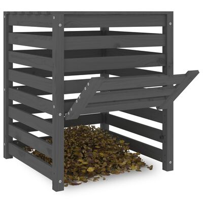 vidaXL Compostbak 63,5x63,5x77,5 cm massief grenenhout grijs