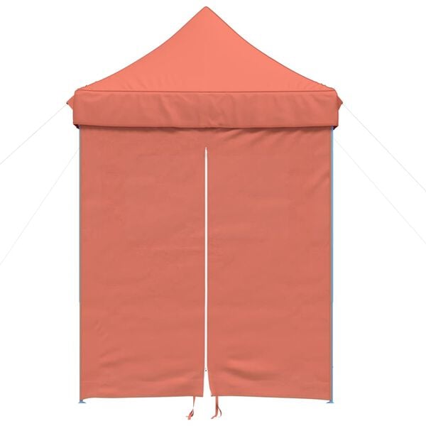 vidaXL Partytent inklapbaar pop-up met 4 zijwanden terracottakleurig
