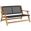 vidaXL Tuin Relaxbank Zwart Massief Acaciahout