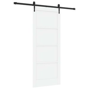 vidaXL Schuifdeur ORKDAL Wit en zwart 83 x 202 cm Massief grenenhout