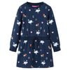 vidaXL Kinderjurk met lange mouwen 104 marineblauw