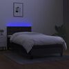 vidaXL Boxspring met matras en LED stof zwart 90x190 cm