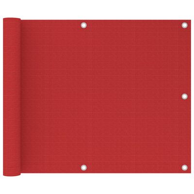 vidaXL Balkonscherm 75x500 cm HDPE rood