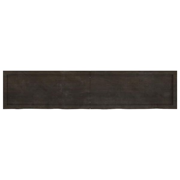 vidaXL Wastafelblad 180x40x(2-4) cm behandeld massief hout donkerbruin