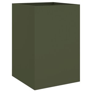 vidaXL Plantenbak 52x48x75 cm staal olijfgroen