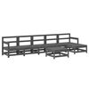 vidaXL 7-delige Loungeset met kussens massief hout grijs