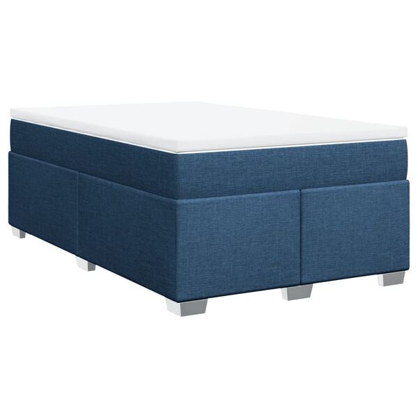 vidaXL Boxspring met matras stof blauw 120x190 cm