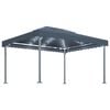 vidaXL Prieel met LED-lichtslinger 400x300 cm aluminium antracietkleur