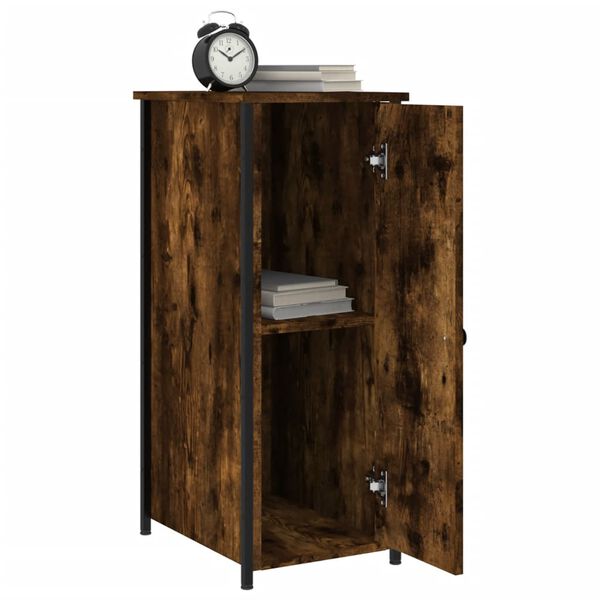 vidaXL Nachtkastjes 2 st 32x42x80 cm bewerkt hout gerookt eikenkleurig