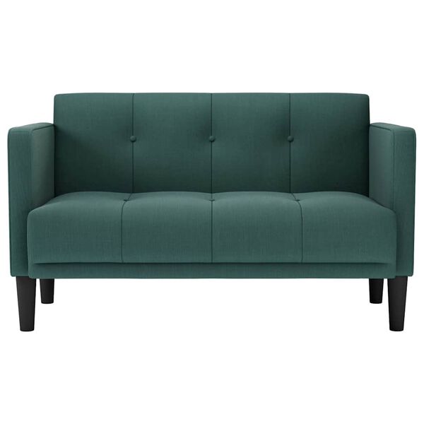 vidaXL Loveseat Bank Donkergroen 111 cm Stof