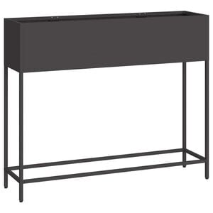 vidaXL Verhoogde Tuin Plantbak Zwart 100 x 26 x 82 cm Staal
