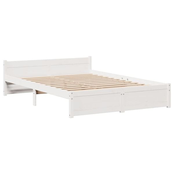 vidaXL Bedframe met hoofdeinde zonder matras 160x200 cm wit