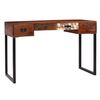 vidaXL Bureau 117x50x76 cm massief acaciahout en echt leer